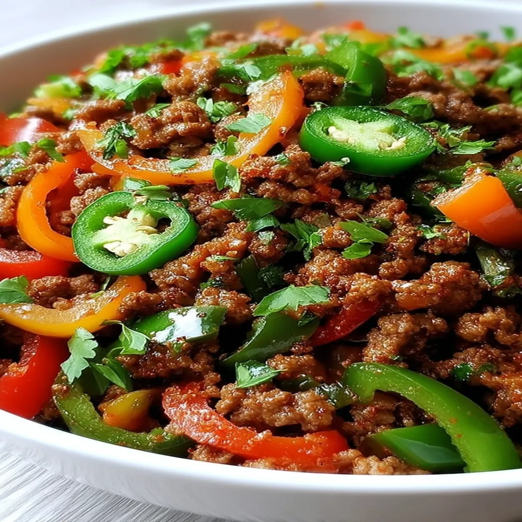 Spicy Jalapeño Popper Mediterranean Ground Beef Stir Fry