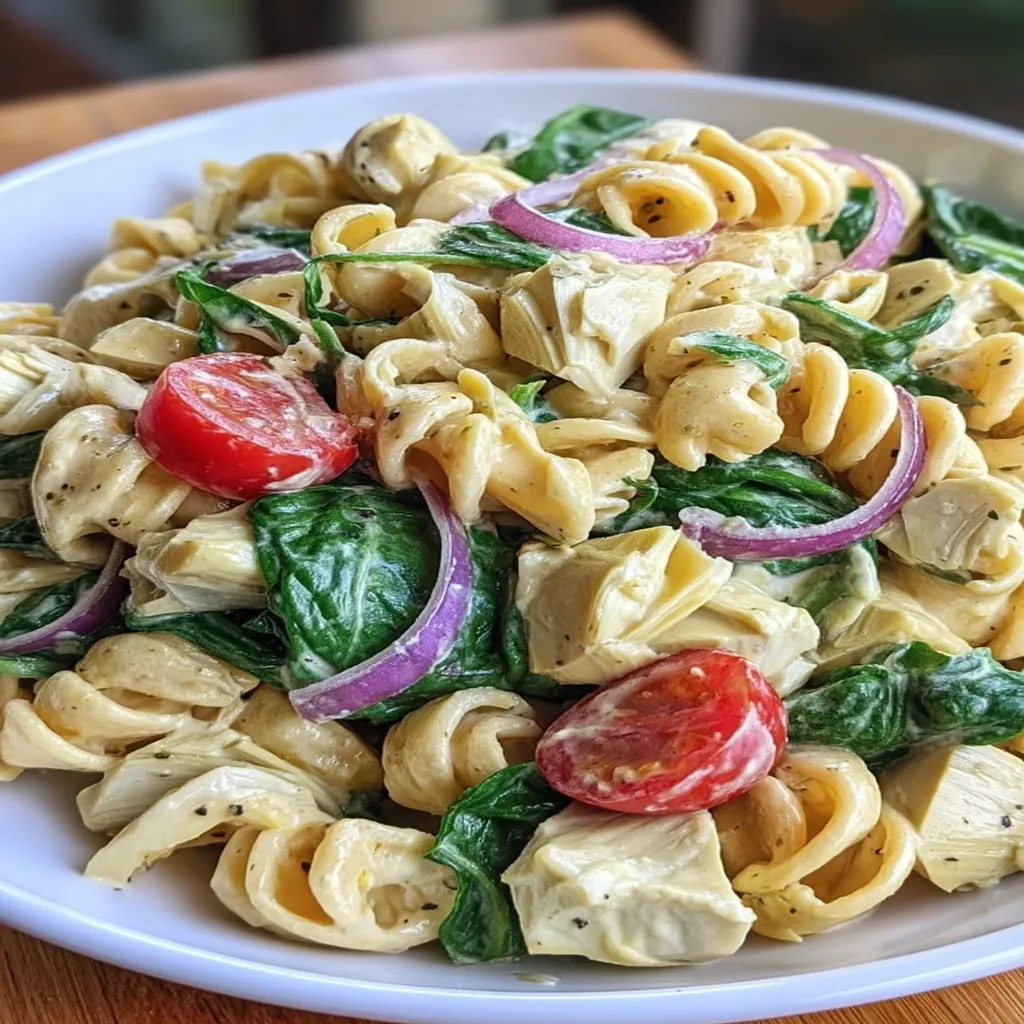 Spinach Artichoke Pasta Salad