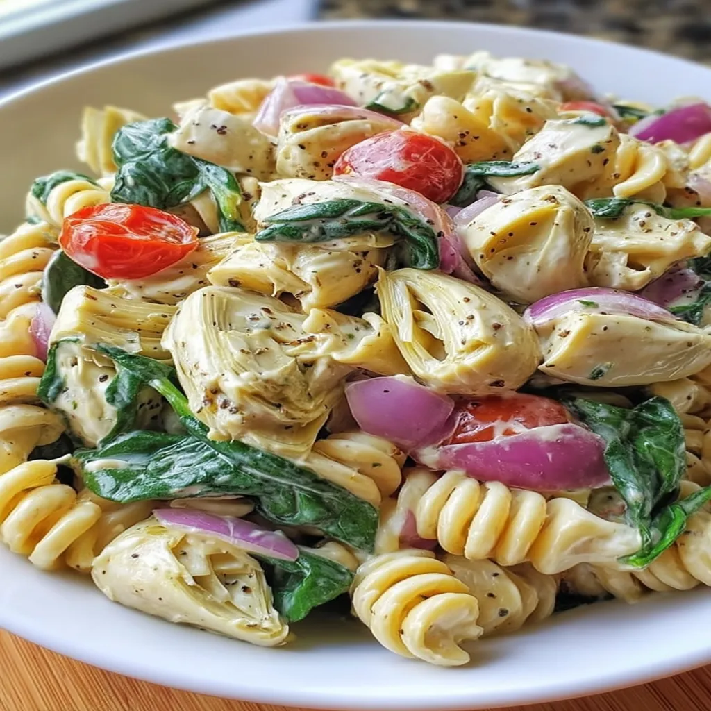 Spinach Artichoke Pasta Salad recipe step-by-step guide