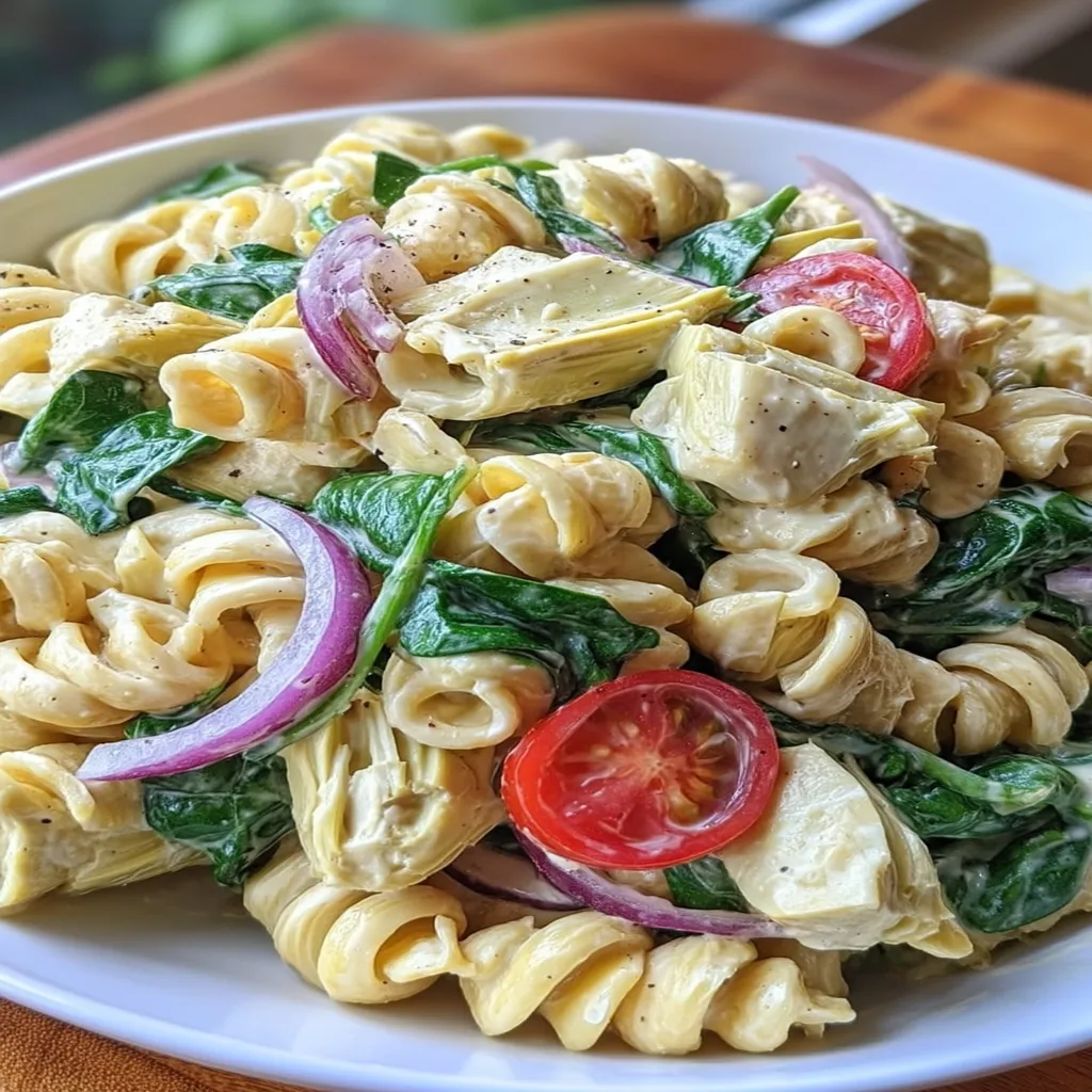 Spinach Artichoke Pasta Salad
