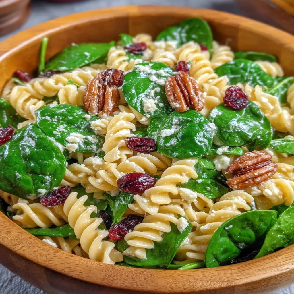 Spinach Pasta Salad with Cranberrie