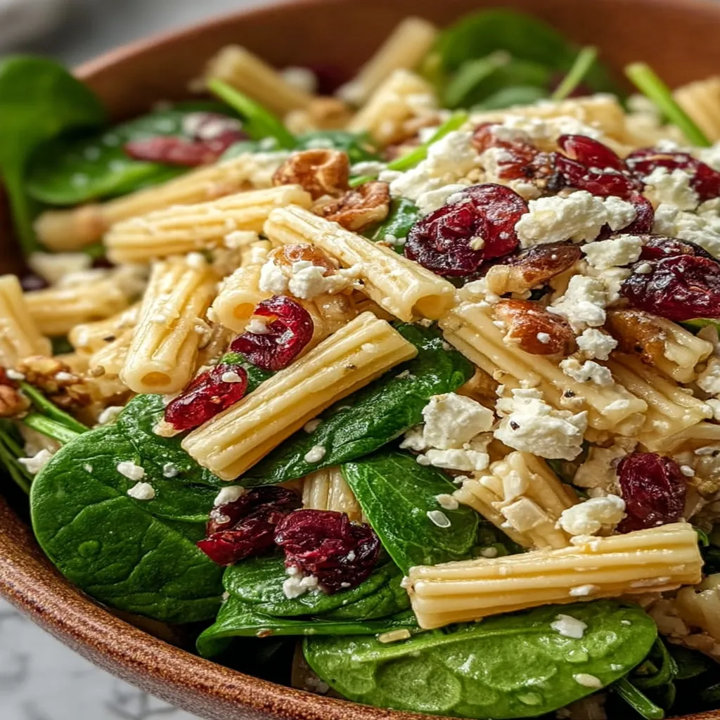 Spinach Pasta Salad with Cranberrie