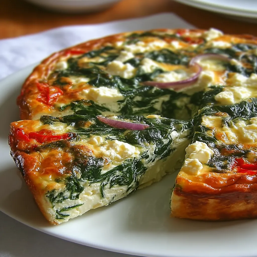 Spinach, Onion, and Feta Crustless Quiche