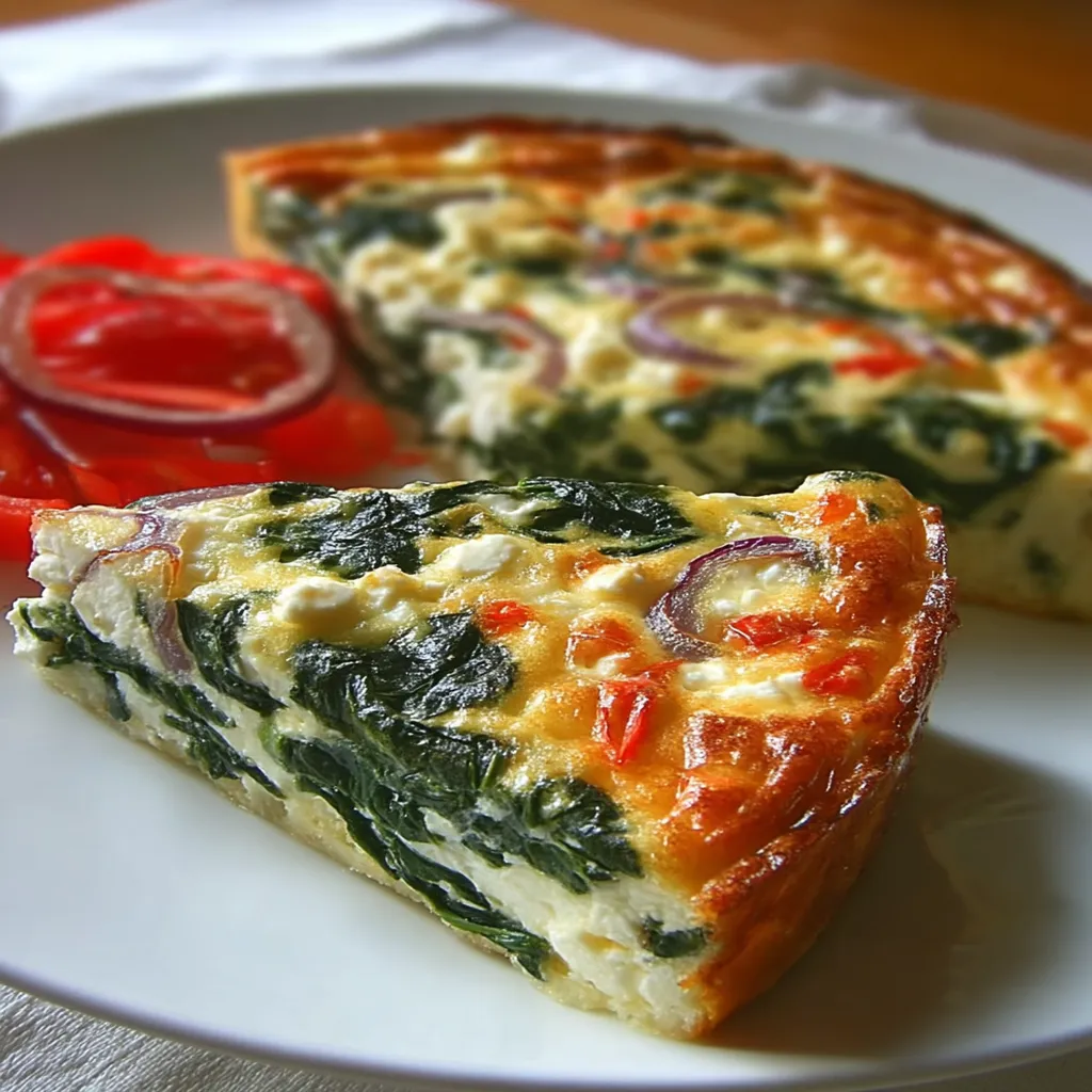 Spinach, Onion, and Feta Crustless Quiche