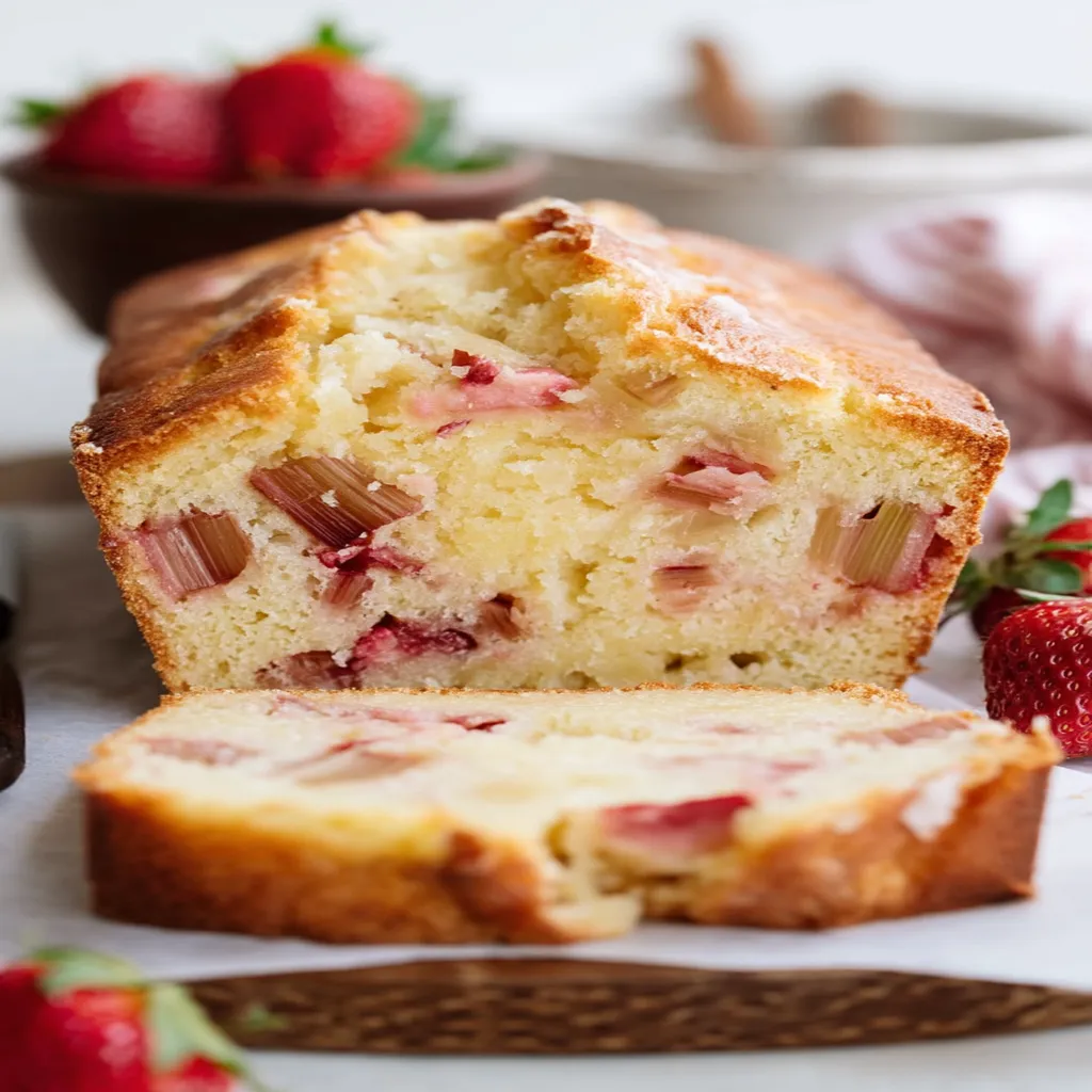 Strawberry Rhubarb Pound Cake