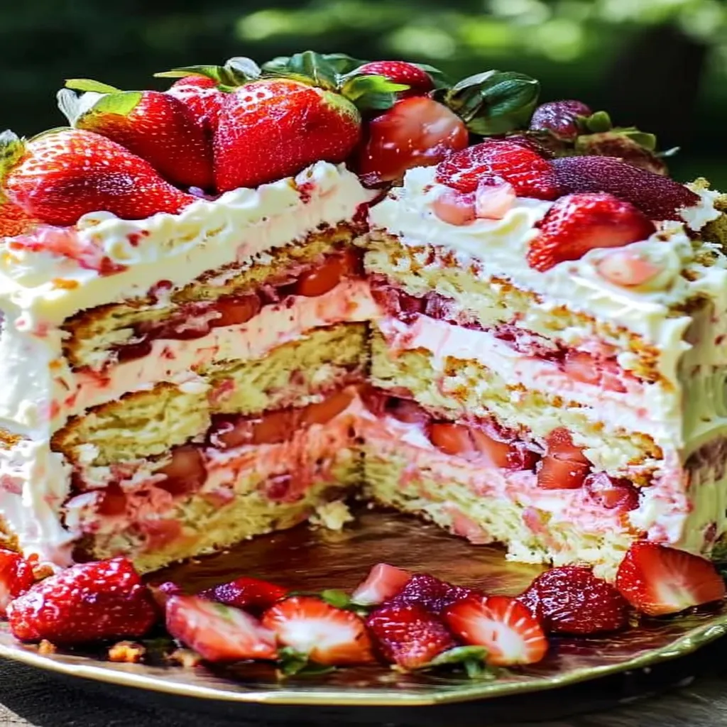 Strawberry Rhubarb cake