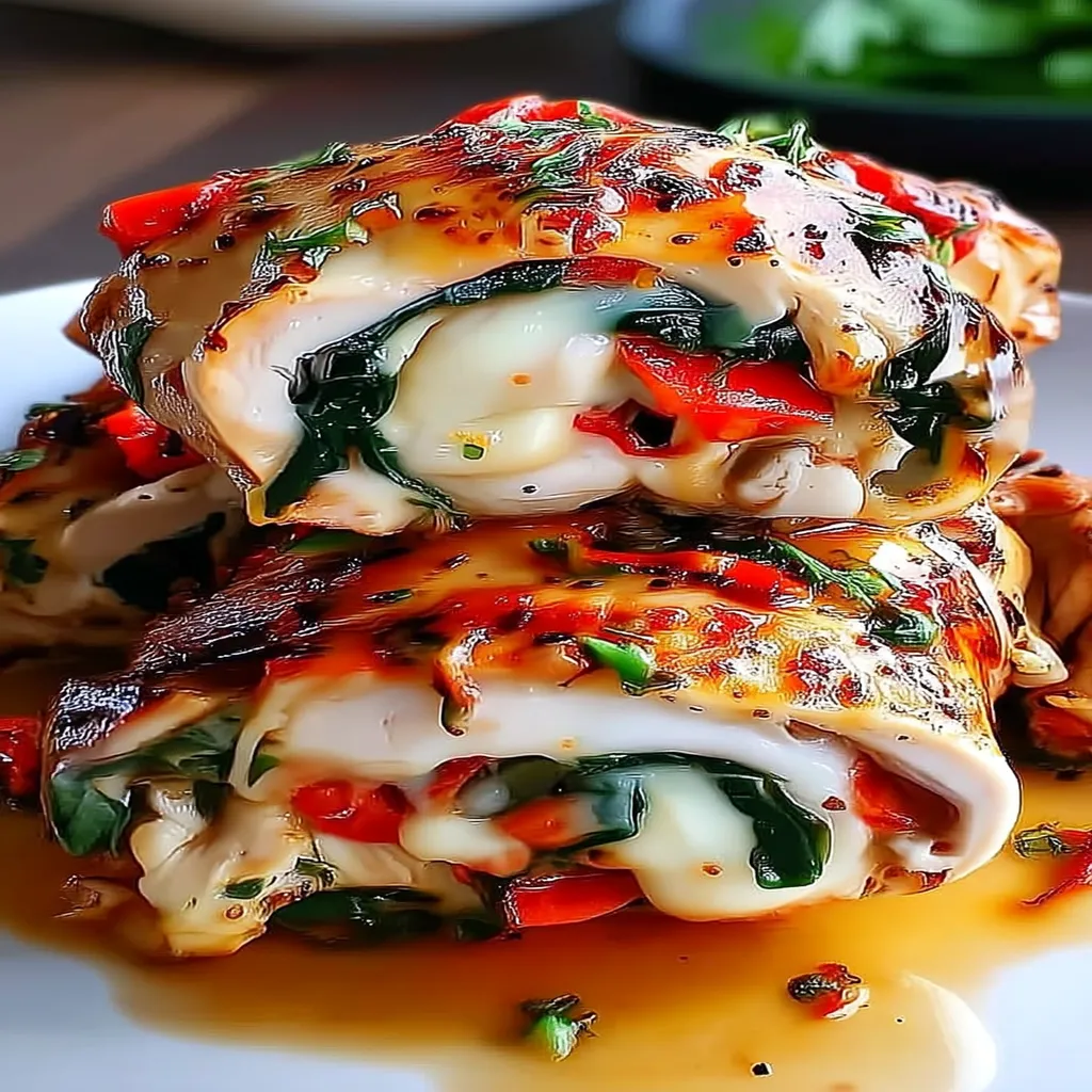 Stuffed Chicken Breast with Red Pepper, Spinach, and Mozzarella
Stuffed Chicken Breast with Red Pepper, Spinach, and Mozzarella