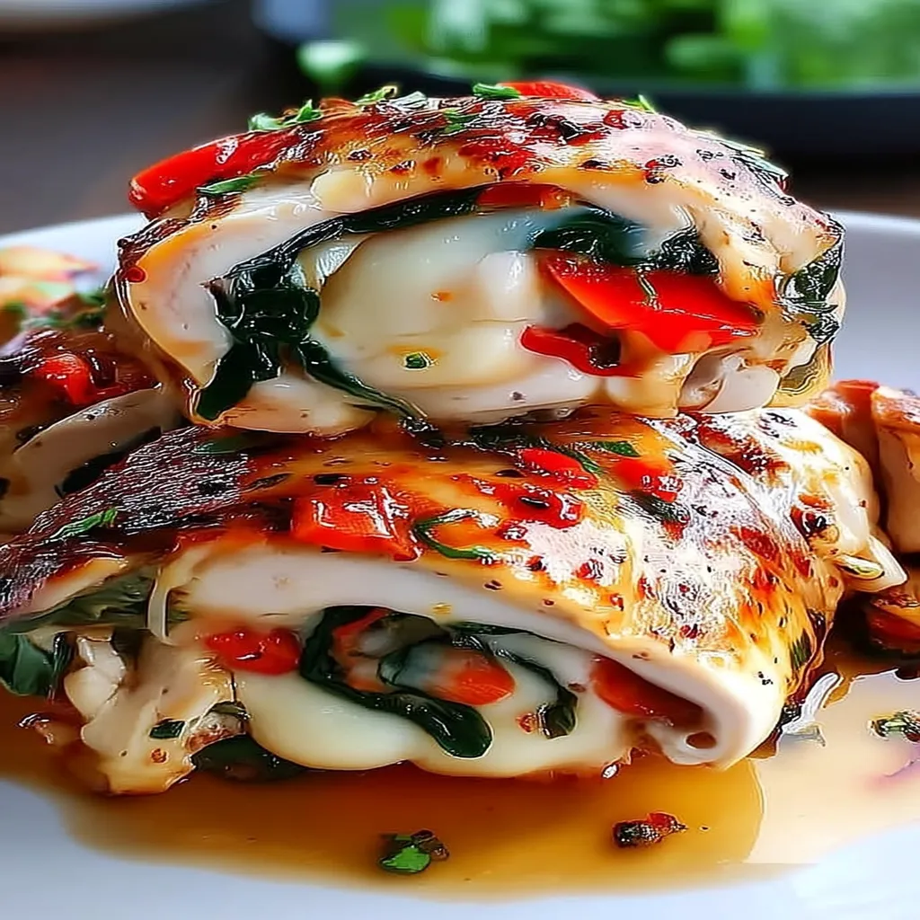 Stuffed Chicken Breast with Red Pepper, Spinach, and Mozzarella
Stuffed Chicken Breast with Red Pepper, Spinach, and Mozzarella