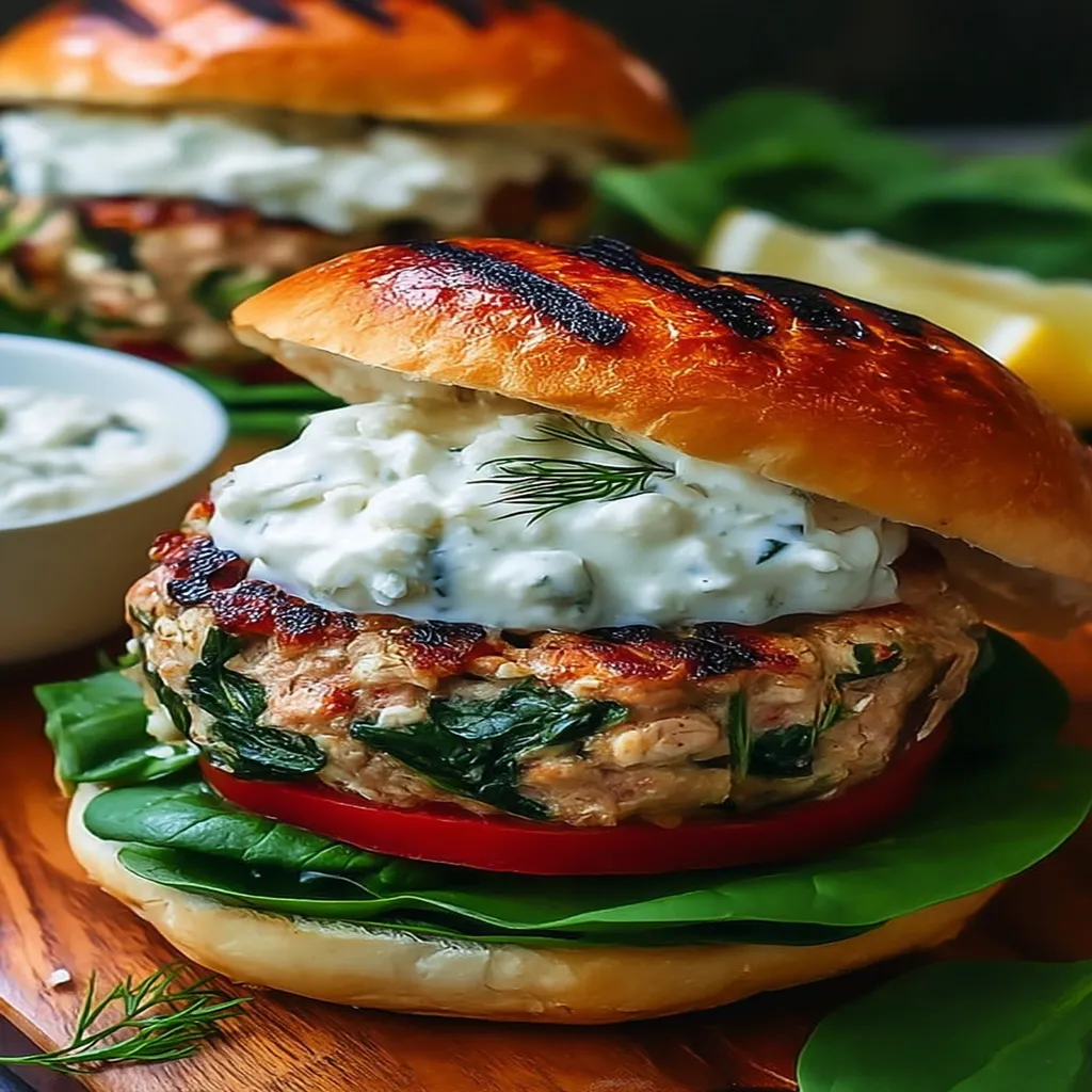 Sun-Dried Tomato and Feta Spinach Burgers with Tzatziki Sauce recipe step-by-step guide