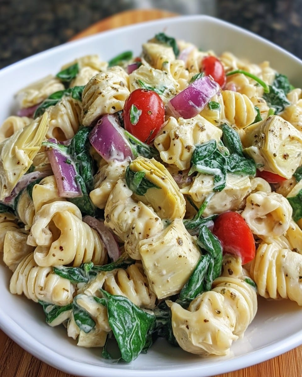 Spinach Artichoke Pasta Salad