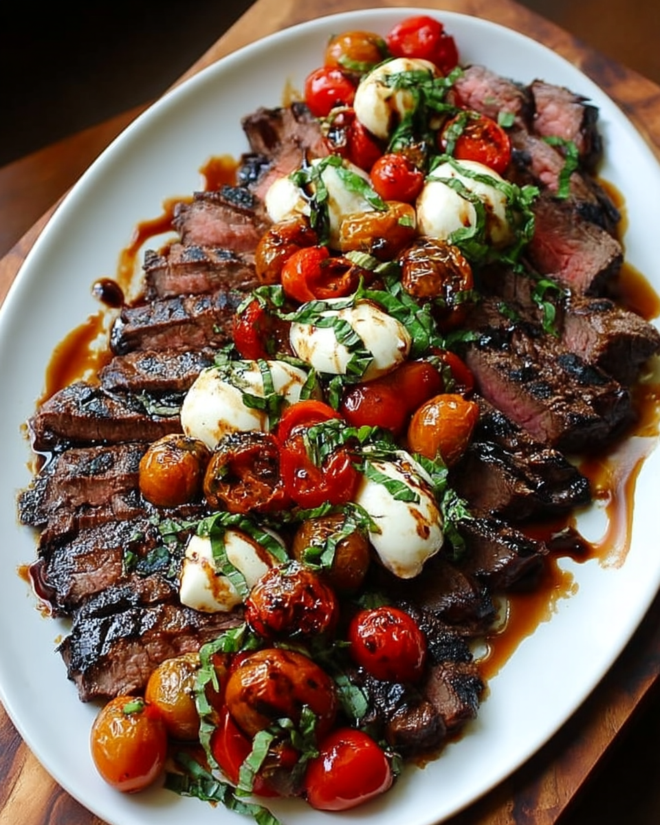 Balsamic Grilled Flank Steak Caprese