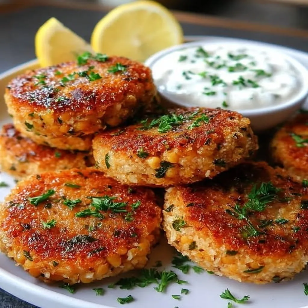 Mediterranean, Lemon Chickpea Patties, Yogurt Sauce, flavorful, zesty, protein-packed, creamy dip
